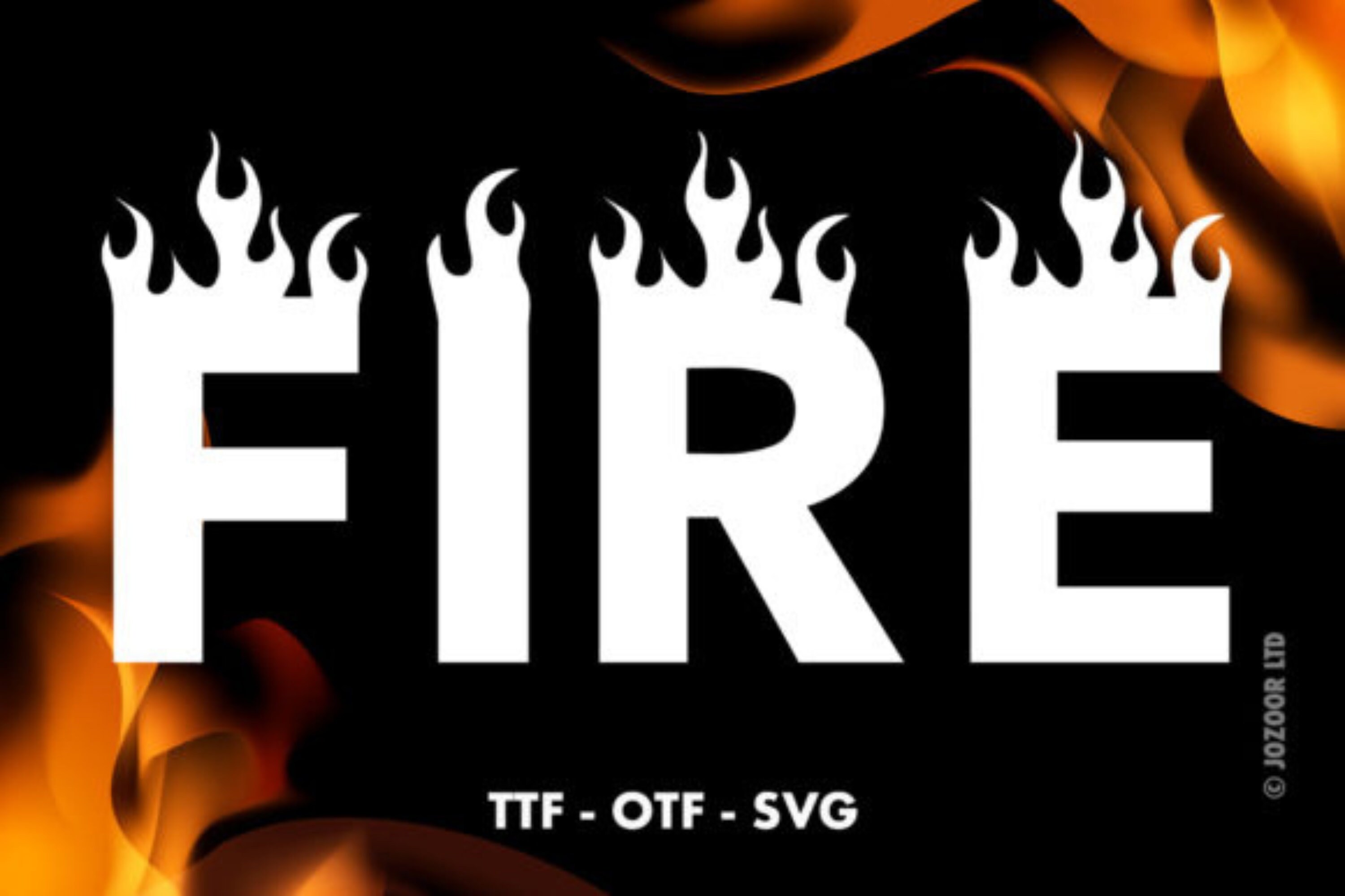 Fire Fonts Font With Fire Coming Out of the Letters Fiery Etsy