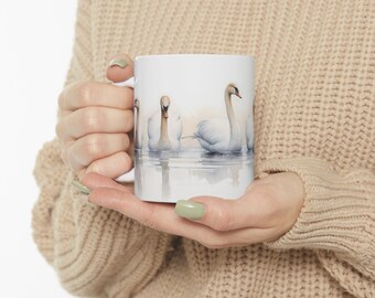 Stunning Swan Mug | Swan Coffee Mug | Watercolor Swan Mug