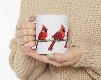 Charming Cardinals Mug | Cardinals Coffee Mug | Watercolor Cardinal Mug