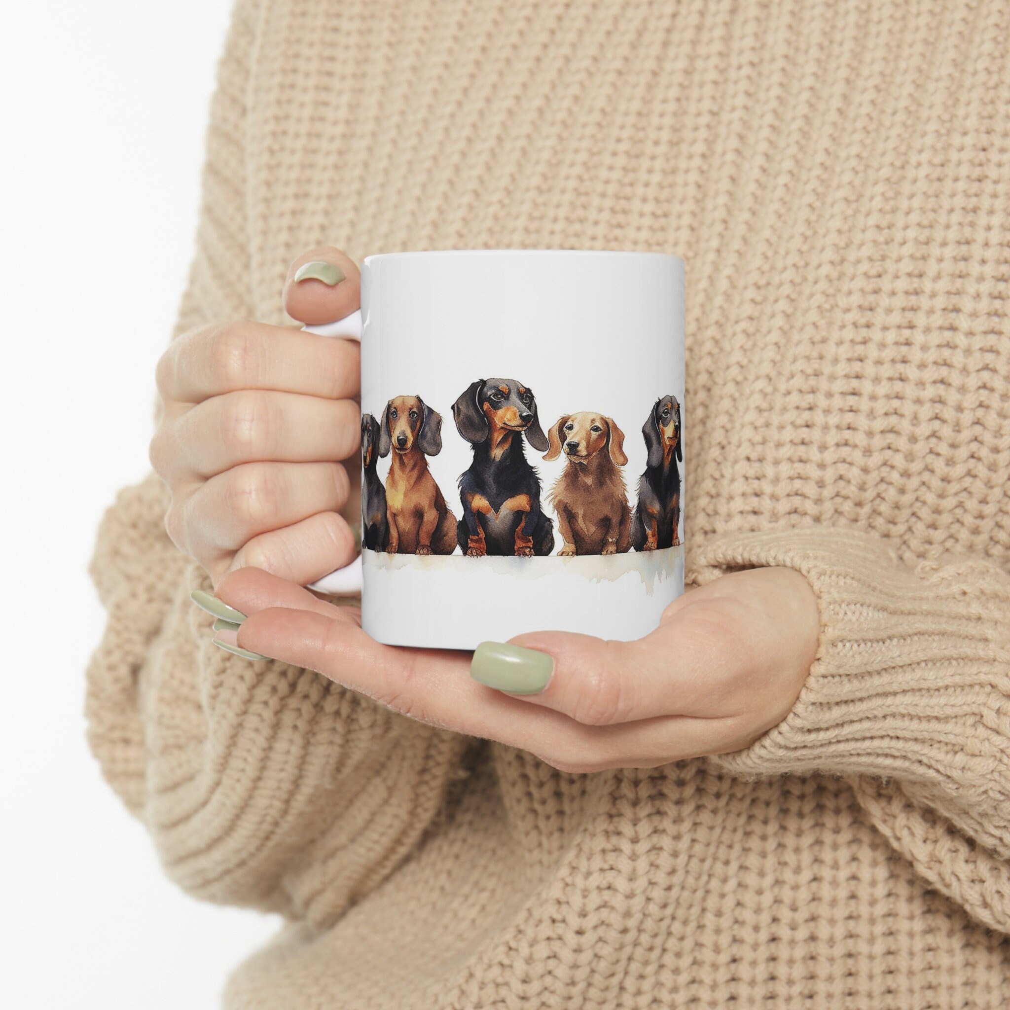 Dashing Dachshund Mug | Dachshund Coffee Mug | Watercolor Weiner Dog Mug