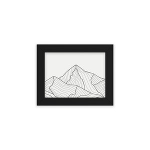 Mountain Line Art Framed Poster