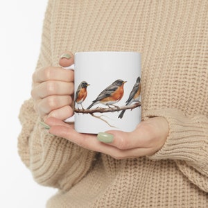 Radiant Robins Mug | Robins Coffee Mug | Watercolor Robin Mug