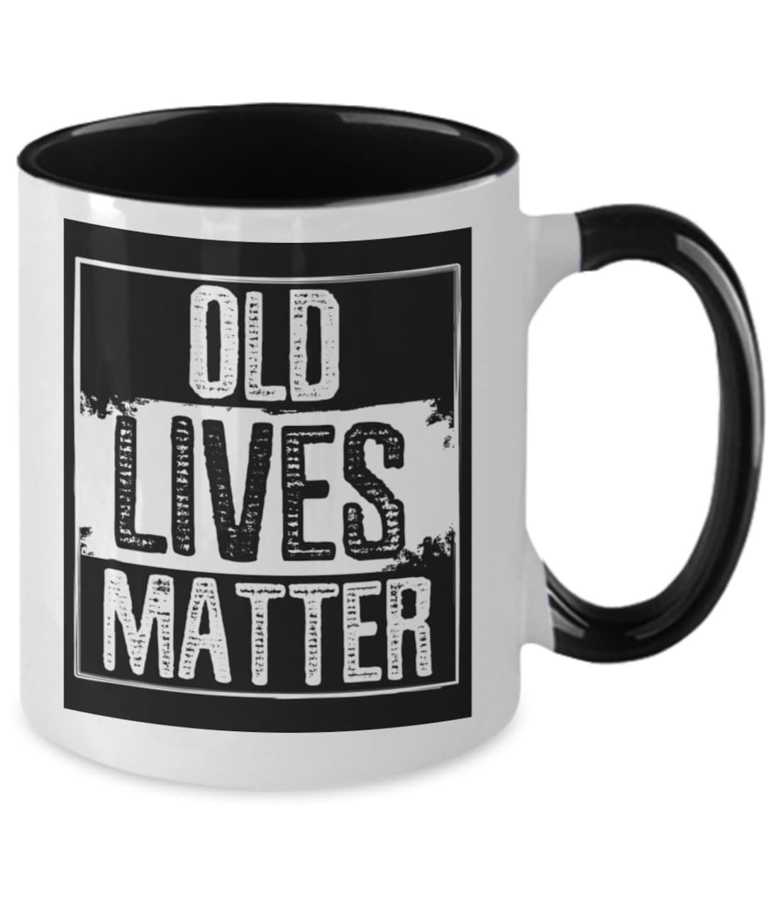 Funny Retirement Gag, Old Lives Matter, Two Toned Mug, Grandparents Day
