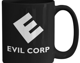 Evil corp coffee mug | black mr. robot mug | cyber security cup