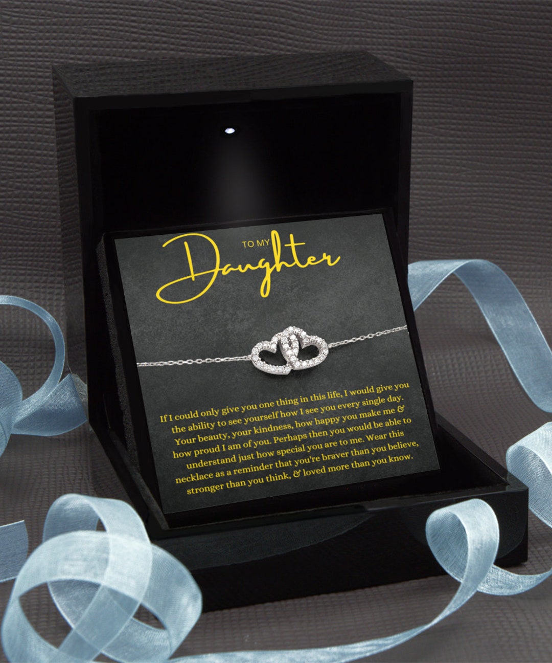 Interlocking Hearts Bracelet, to My Daughter Bracelet, Mother Daughter