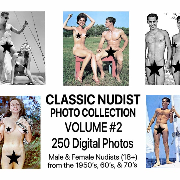 Classic Nudist Photo Collection Volume #2, 250 Digital Photos, Color B/W, Male Female Nudists Naturists (18+) from the 1950's, 60's, & 70's.