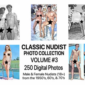 Classic Nudist Photo Collection Volume #3, 250 Digital Photos, Color B/W, Male Female Nudists Naturists (18+) from the 1950's, 60's, & 70's.