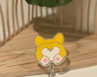 Corgi butt badge reel