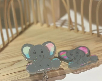 Paint Splattered Elephant badge reel