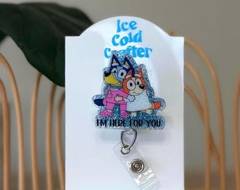 Blue Dog Friends badge reel