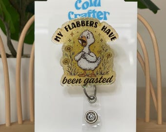 Flabbergasted goose badge reel