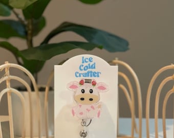 Strawberry Cow badge reel