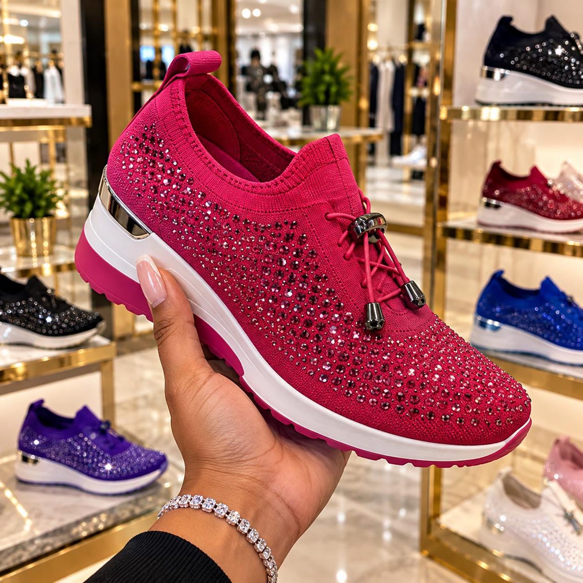 Atalina Rhinestone Sneaker - Bling Sneakers, foto 2 di 5