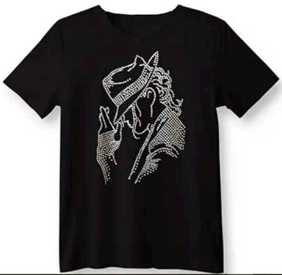セレブシャツ - セレブラインストーンTシャツ - マイケル・ジャクソン 