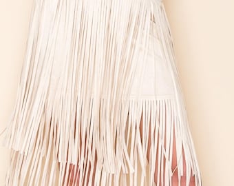 Fringe Midi Skirt – Western Boho Suede Look