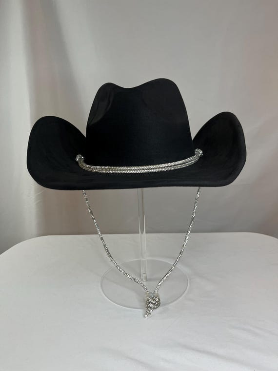 Black Rhinestone Rope Cowboy Hat | Glam Western Cowgirl Hat  display picture 1