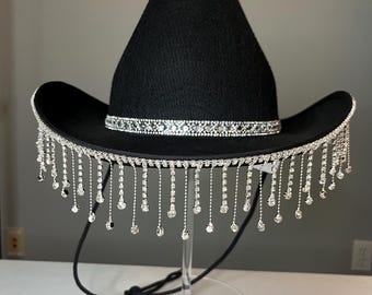 Schwarzer Filz-Bling-Cowboyhut