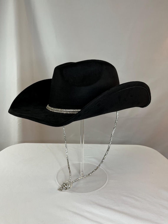 Black Rhinestone Rope Cowboy Hat | Glam Western Cowgirl Hat  display picture 1