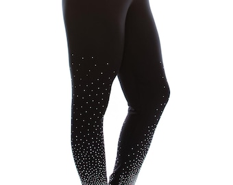 Ombre Rhinestone Leggings – Sparkly Mid-Rise Stretch Fit