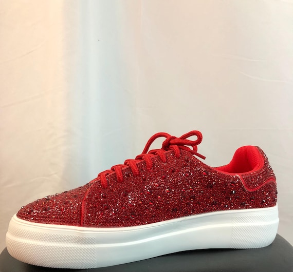Rhinestone Sneakers Sparkly Rhinestone Platform Sneakers for