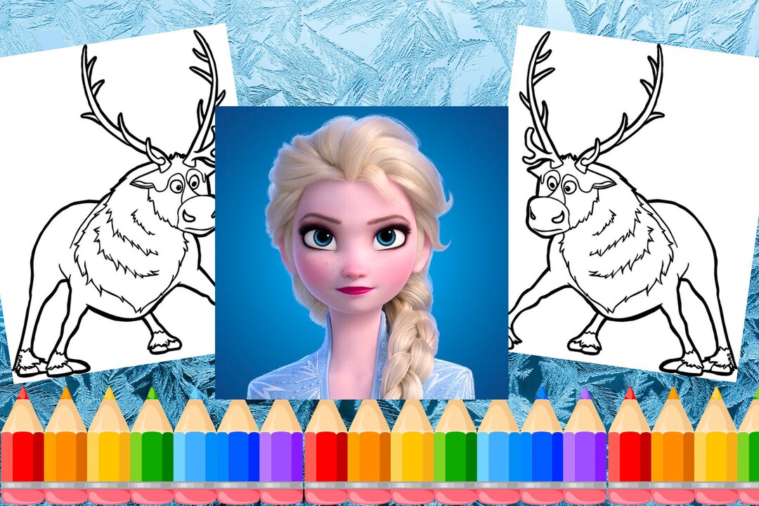 50 Frozen Coloring Pages, Cartoon Coloring Pages for Kids, Coloring Pages Printable, Activities