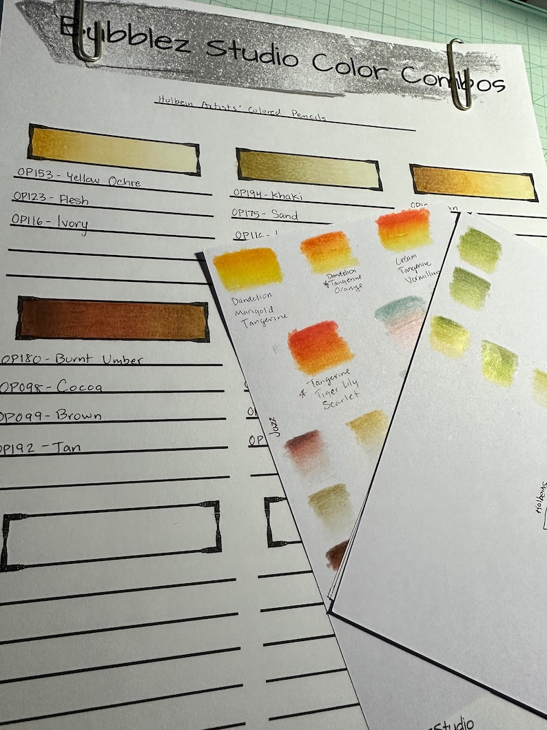 Blank Color Combo Sheet - Etsy