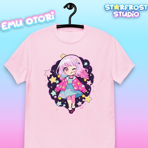 Project Sekai Shirt Emu Otori Cute Stars Kawaii Chibi Colorful Stage | Wonderlands x Showtime | Unisex T-Shirt