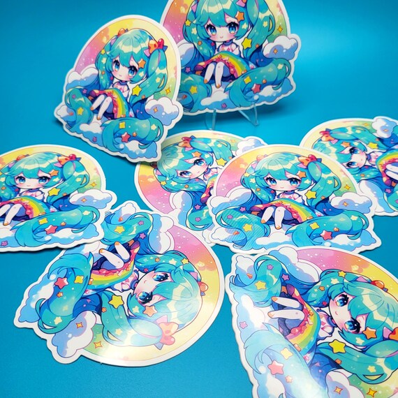 50PCS Kawaii Hatsune Miku Stickers Non-repeating Waterproof Stickers Ins  Anime Figure Cute Miku Vocaloid Children's Toys Gifts