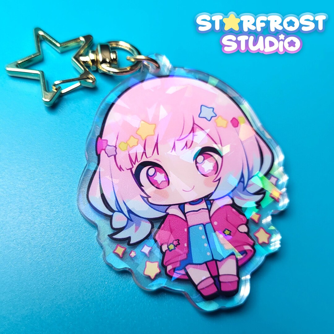 Project Sekai Keychain Emu Otori Cute Stars Chibi Kawaii Etsy