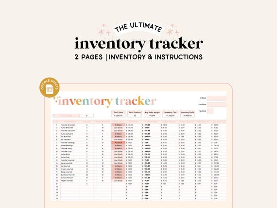 Inventory Tracker | Inventory Spreadsheet | Product Inventory | Inventory Google Sheets | Inventory Management | Business Management Sheet