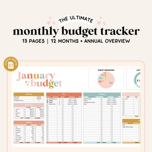 Monthly Budget Spreadsheet | Monthly Budget Tracker Google Sheets | Budget Tracker Spreadsheet | Monthly Business Expense Tracker | 2023