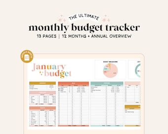 Monthly Budget Spreadsheet | Monthly Budget Tracker Google Sheets | Budget Tracker Spreadsheet | Monthly Business Expense Tracker | 2023