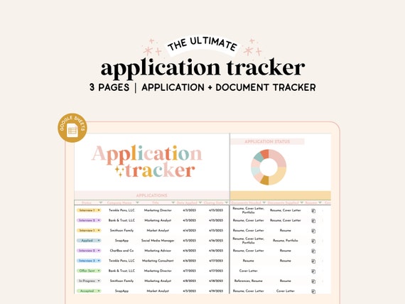 Job Application Tracker Spreadsheet | Google Sheets | Job Tracker | Application Tracker | Job Search | Interview Tracker | Job Planner
