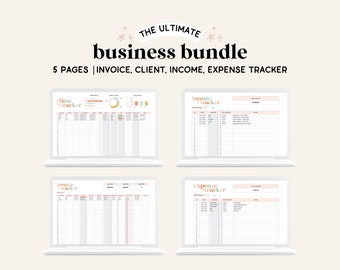 All-in-One Business Spreadsheet | Income Tracker | Expense Tracker | Invoice Tracker | Client Management | Mile Tracker | Freelancer | CF