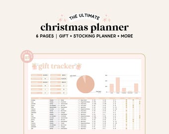 Christmas Planner Spreadsheet | Google Sheet Christmas Tracker | Christmas Budget | Stocking Tracker | Christmas Gift Tracker | Budgeting