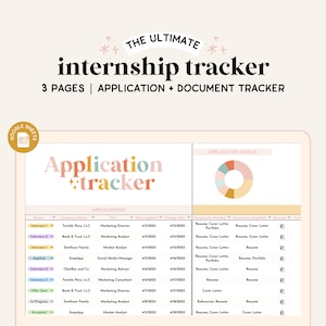 Internship Application Tracker Spreadsheet | Google Sheets | Job Tracker | Application Tracker | Job Search | Interview Tracker Job Planner