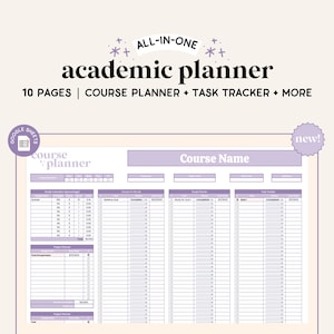 NEW Academic Planner Spreadsheet | Google Sheets | Assignment Tracker | Course Planner | Task Spreadsheet | College Spreadsheet | University