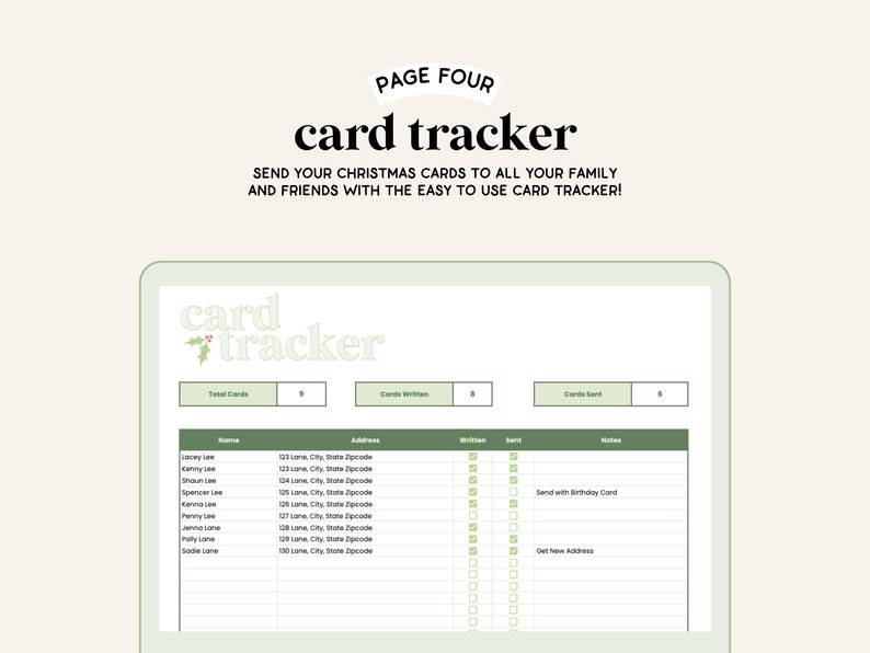 Christmas Planner Spreadsheet | Google Sheet Christmas Tracker | Christmas Budget | Stocking Tracker | Christmas Gift Tracker | Budgeting image 7