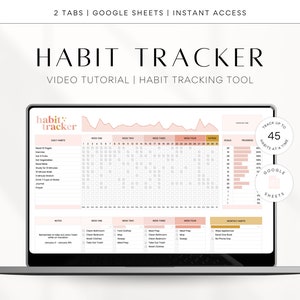 Habit Tracker Spreadsheet | Google Spreadsheet | Weekly Habit Tracker | Daily Habit Tracker | Habit Planner | Monthly Habit Tracker | To Do