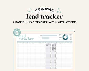 Lead Tracker Spreadsheet | Google Sheets | Client Sales Tracker | Lead Generation Tracker | College Spreadsheet | Sales Lead Spreadsheet |