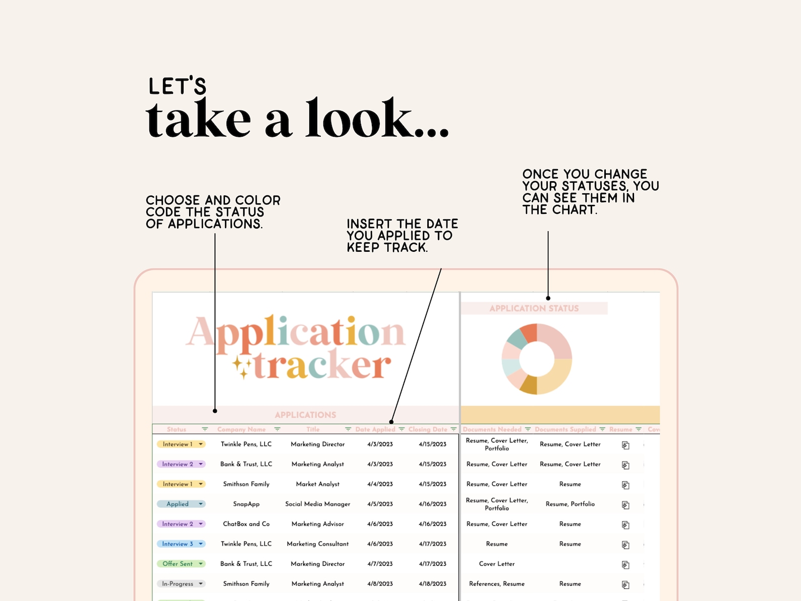 Job Application Tracker Spreadsheet | Google Sheets | Job Tracker ...