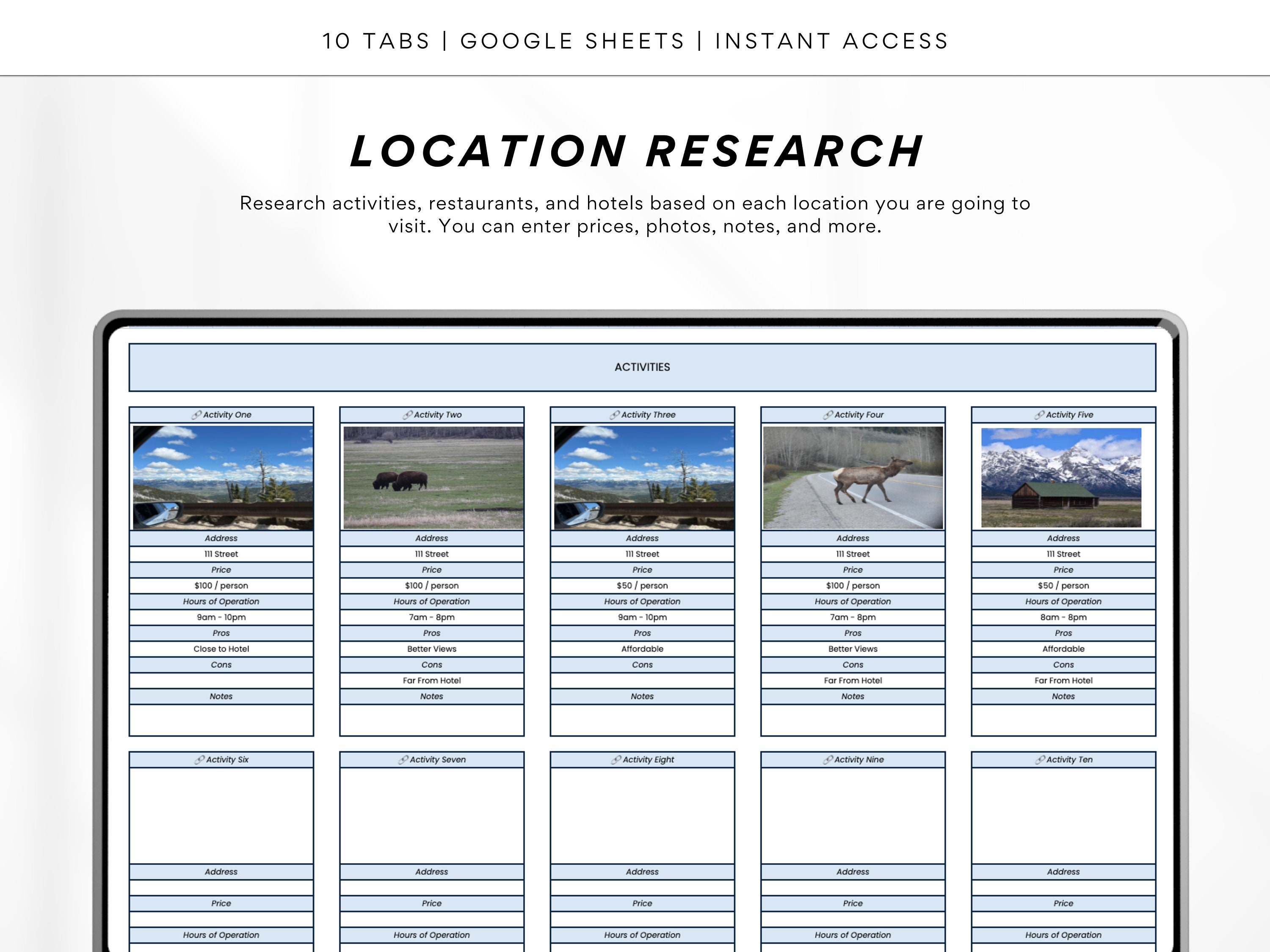 road trip budget planning spreadsheet