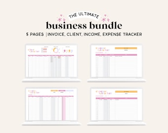 All-in-One Business Spreadsheet | Income Tracker | Expense Tracker | Invoice Tracker | Client Management | Mile Tracker | Freelancer | PP