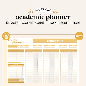2025-2026 Academic Planner Spreadsheet | Google Sheets | Assignment Tracker | Course Planner | Task Spreadsheet | College Spreadsheet