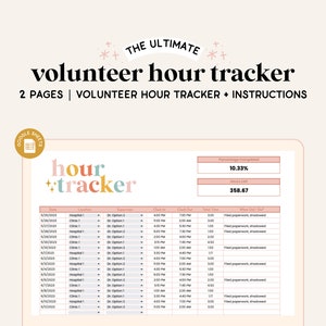 Shadowing Log Tracker / Clinical Supervision Hour Tracker / Internship Tracker / Volunteer Hour Log / Google Spreadsheet / Hour Tracker