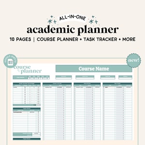 NEW Academic Planner Spreadsheet | Google Sheets | Assignment Tracker | Course Planner | Task Spreadsheet | College Spreadsheet | University