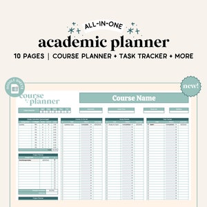 2025-2026 Academic Planner Spreadsheet | Google Sheets | Assignment Tracker | Course Planner | Task Spreadsheet | College Spreadsheet