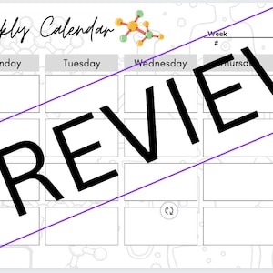 Science Themed Weekly Calendar