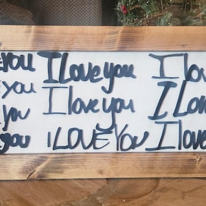 Handwritten &quot;I Love You&quot; 3D, Gift for Grandparents, Personalized Gift, Mother&#39;s Day Gift, Fathers Day Gift, Custom Handwriting Gift
