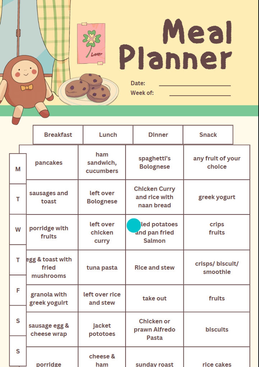 Family Meal Planner| Printable Weekly Meal Planner| Editable Meal ...